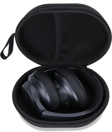 Ginsco Hard Shell Case Compatible with Beats/Skullcandy/Sony MDR7506/Soundcore/BERIBES/KVIDIO/TOZO Foldable Wireless/Wired Over-Ear Headphones, Travel Carrying Headphone Case (Black)
