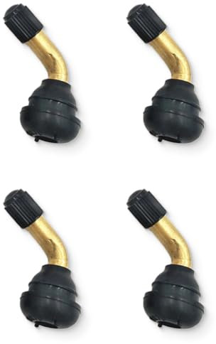 JEYORZY 4 Stück 90 Grad Roller Ventil, Winkelventil Messing Snap-In für Autos, Motorräder, Fahrräder & Motorroller, Roller Ventil, Reifenventil 90 Grad, Messing Tubeless Ventil