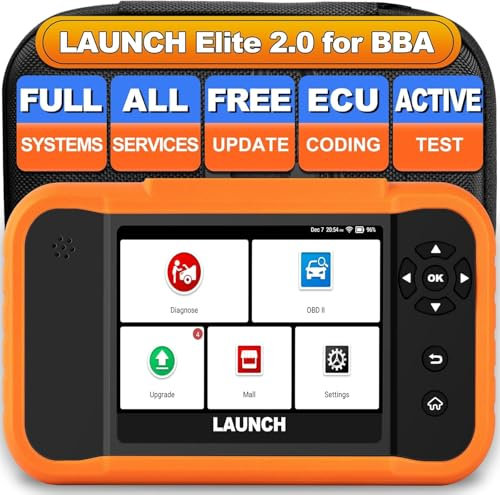 LAUNCH Creader Elite 2.0 OBD2 Diagnosegerät für BBA(für Benz/für BMW/für Audi) Group die gleiche Funktion X431 diagnosegerät Auto,aktiver Test,ECU-Codierung,KFZ Tester mit 50+ Reset-Funktion