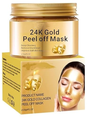 24K Golden Peel Off Mask - Gold Facial Mask Anti-Aging, Deep Cleansing, Reduces Fine Lines& Wrinkles Great for All Skin, Anti-Aging Face Mask for Moisturizing Facial Mask - 118.4 g
