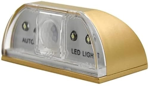 EONANT Schlüsselloch-Licht, Infrarot-PIR-Bewegungsmelder LED Smart Door Lock Sensor Light, batteriebetrieben mit 4 LEDs für Tür, Küche, Treppe, Toilette und mehr. (Gold, 1 Stück)