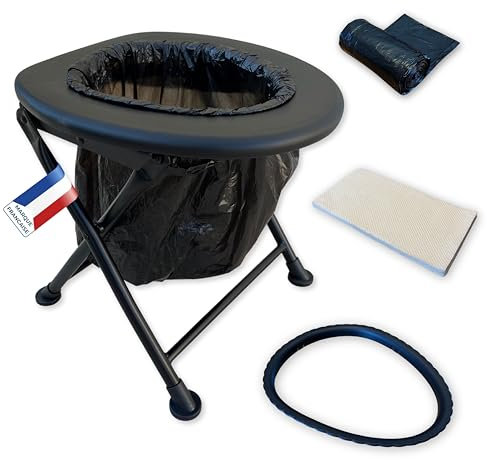 Habeygard Toilette Portable WC Pliable Adulte et Enfant Pratique en intérieur/extérieur, hygiénique et siège Confortable, Chaise transportable en Voyage pour Camping, Van, Pot de Chambre