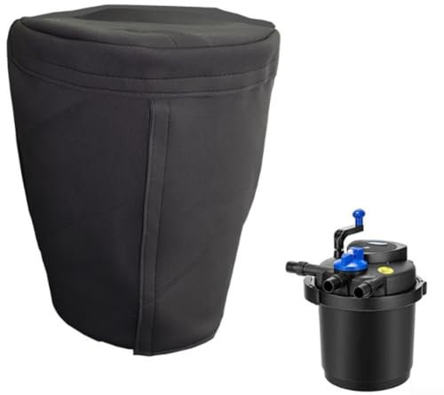 DAZZLEEX Winter-Isolierabdeckung für Teichfilter, verbessert die Filtrationsleistung und bewahrt Wasserleben-Filter, Hitzeschild, Tauchmaterial, schwarz, D33 x H 40,6 cm