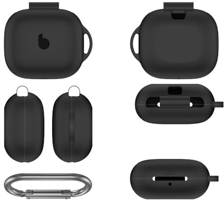 Silicone Case for Beats Powerbeats Pro 2 Sports Headphones,Silicone Protective Cover with Hook,Soft Resistant Shockproof Headphones Protective Case (Black)