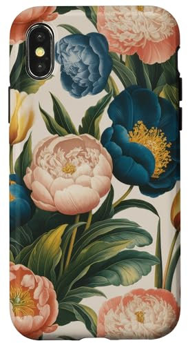 Magenta Blush Pfingstrose Blumenmuster Botanic Boho Hülle für iPhone X/XS