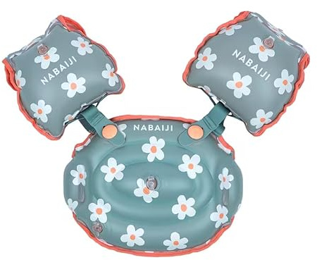 NABAIJI Brassards De Piscine Evolutif Enfant 15-30KG - Tiswim Print Fleurs Kaki