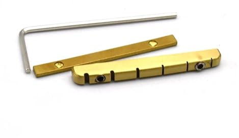 Guitar Nut 10pcs Brass Electric Guitar Bass Bridge Nuts Replacement Parts 42MM