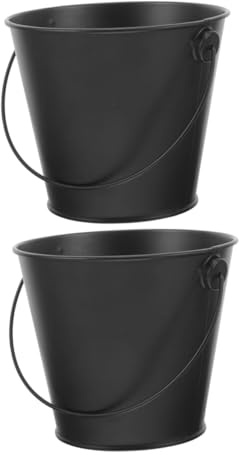 Abaodam Collecteur de Graisse Seau pour Barbecue Lot de 2 en Fer-Blanc Résistant la Chaleur Bac de Récupération pour Gril et Poêle Adapté la Cuisine