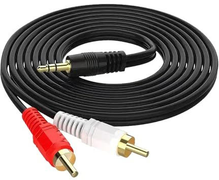 Sernvaloq RCA to 3.5mm Aux Cable, 1.5m Phono to 3.5mm Jack Adapter Lead, 3.5 mm to RCA Audio Cable for Headphone Wire Adaptor Cables Phono Cables Red and White Aux Audio Splitter