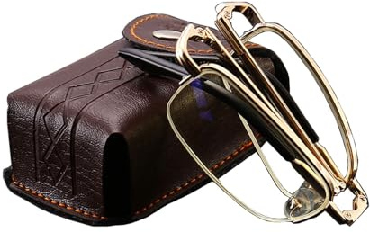 HUPQCVX Faltbare Brille Mit Metallrahmen, Einfach Unterwegs Zu Transportieren, Mit Blaulicht-blockierenden Gläsern For Schutz Ihrer Augen, 2,5-fach.