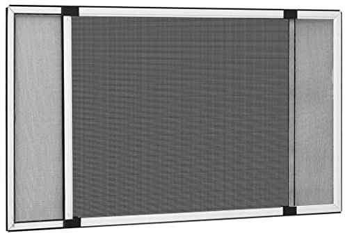Teenpull Moustiquaire télescopique pour fenêtre blanche avec cadre en aluminium, filet en fibre de verre (100-193) x 75 cm, découpable, spécialement conçue pour les fenêtres avec volet roulant