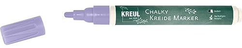 KREUL 22714 - Chalky Kreidemarker Medium, Dark Lavender, mit formstabiler Rundspitze ca. 2 - 3 mm, matte, non - permanente Flüssigkreide, zum Zeichnen auf Tafeln, Memoboards oder Glasoberflächen,