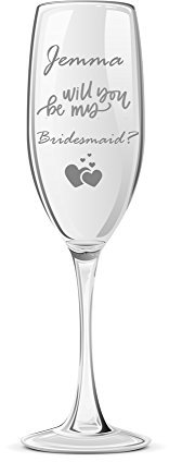 ukgiftstoreonline Personalised Will You Be My Bridesmaid Champagne Glass