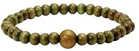 MILAKOO 5mm Perlen Tibetisch Buddhistischer Buddha Gebet Mala Grün Holz Perlen Armband Armreif