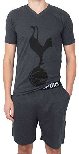 Tottenham Hotspur - Herren Schlafanzug-Shorty - Offizielles Merchandise - Grau - L
