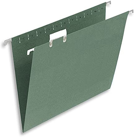 Summit Foolscap Tabbed Filing Cabinet Suspension Files, A4+, Green, Pack of 50