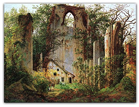 Bilderdepot24 Kunstdruck Poster - Caspar David Friedrich Klosterruine Eldena 60x40 cm ca. A2 - Alte Meister Bild ohne Rahmen