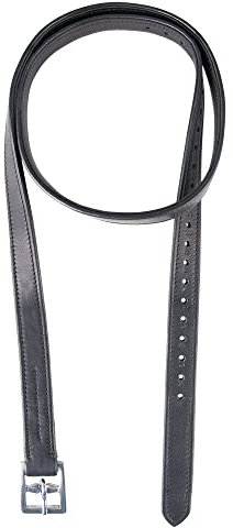 PFIFF 102697 Steigbügelriemen Noble, Leder Riemen Steigbügel Schwarz 130 cm
