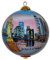 New York City bei Sonnenuntergang, Weihnachtsdekoration, handbemalt, mit dekorativer Geschenkbox