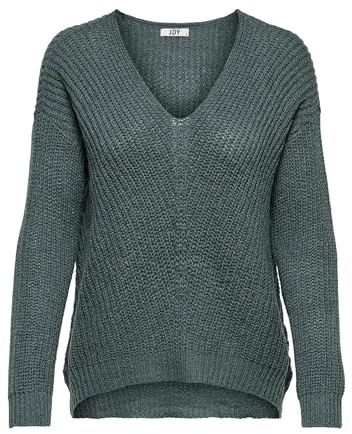 JdY Damen Jdynew Megan L/S KNT Noos Strickpullover, North Atlantic/Detail:w. Black Ply, L EU