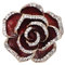 Broche broche, fleurs de camélia émail broche strass cristal broches pour femmes et filles vêtements écharpe décoration(rouge)