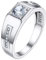 Bandmax Silber 925 Ehering in Größe 57 Herren Weißen Zirkonia Solitär Ring Partnerring Trauring Verlobung Hochzeit Ring Schmuck Accessoire