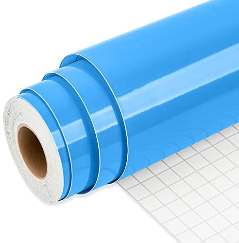 IModeur Blue Vinyl Permanent, 30.48 x 762 cm Glossy Blue Permanent Vinyl for Cup, Cricut Vinyl for Birthday Gift, Party Ornaments, Home Decor