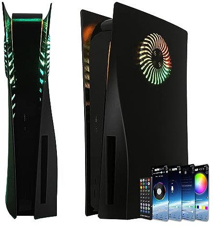 Façade pour P5 avec bande lumineuse RGB et filtre à poussière DOBEWINGDELOU 400+ Effets Anneau lumineux LED pour Disc Edition DIY Kit de décoration Accessoires Noir