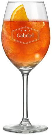 Verre à Spritz personnalisé avec nom ou message - Verre à Spritz gravé personnalisé pour un savoureux cocktail, 570 ML (1 Pièce)
