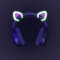 sciuU Decorative Cute Pink Cat Ears for Headphones, Decoration compatible with Headset HypreX Cloud/II/Flight, Lovely Kitty Adjustable Attachment Straps for Gaming Headsets - Fluorescence