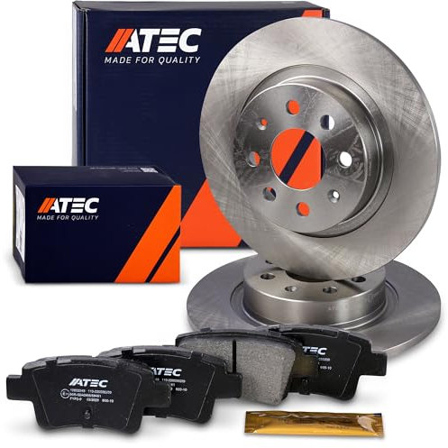 ATEC Germany Bremsenset Hinterachse inkl. Bremsscheiben Ø 264 mm Voll + Bremsbeläge Hinten Kompatibel mit ABARTH GRANDE PUNTO, FIAT GRANDE PUNTO (199_)