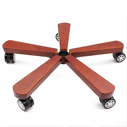 Drehstuhlbasis Massivholz Fünf-Stern-Fuß Drehstuhl Chassis Bürostuhl Zubehör Bürobedarf Hardware Ersatzteile (Farbe : C with Wheels)