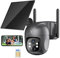 K&F Concept 4G LTE Security Camera Outdoor with SIM Card, 2.5K 4MP No WiFi Solar Powered Cameras Wireless 360° PTZ Camera, Color Night Vision, 2-Way Audio, PIR Motion Detection