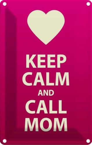vianmo Blechschild 18x12 cm Keep calm and call Mom Geschenk Deko Metall Schild