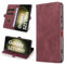 Leaisan Handyhülle für Samsung Galaxy S23 Ultra Hülle (Not S23) Premium Leder Flip Klappbare Stoßfeste Magnetische [Standfunktion] [Kartenfächern] Schutzhülle Tasche - Wein Rot