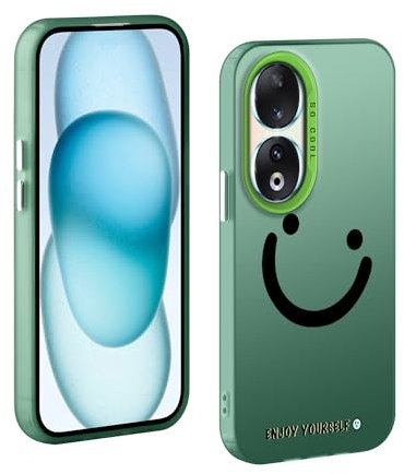 TAUYN Custodia per Honor 90 5G, Indietro Faccia Sorridente Modello Desingn Cover, PC Antiurto Ultra Sottile Custodia, Verde