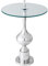 riess-ambiente.de Design Beistelltisch Abstract 45cm Silber Metall Chrom Handmade Glasplatte
