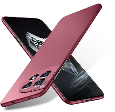 Bastmei Handyhülle Für Oneplus 12R 5G Hülle, Ultraleicht dünne Thin Fit Cover, Harte PC Rückseite, Kameraschutz rutschfest Mattierte Case Kompatibel mit Oneplus 12R 2024 - Weinrot