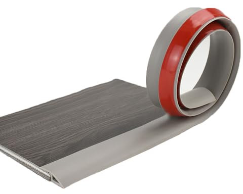 Barre de Seuil Bande de Garniture de Bordure à Décoller et à Coller, Bandes de Transition de Seuil en Plastique pour Portes, Tapis Réducteur de Rampe de Sol en Vinyle/Bois au Carrelage, 1m-15m (Colo