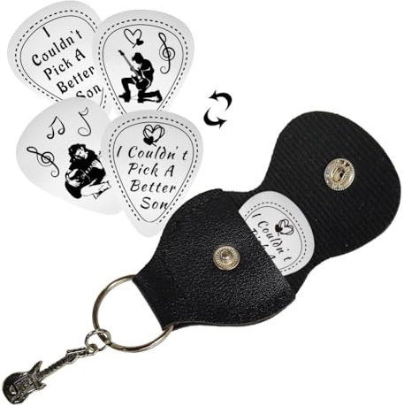UNICRAFTALE I Couldn't Pick A Better Son Gitarrenplektren 2 Stück Doppelseitig Stile Wort Und Musiker Gitarrenplektren Plektrum Gitarrenset Gitarrenplektrum Schlüsselanhänger