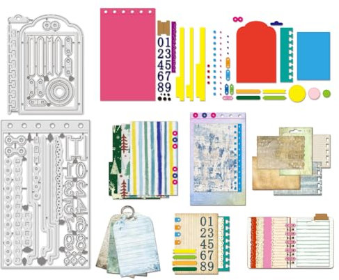 BENECREAT Lose-Blatt-Binder & Nummer Schneiden Stirbt, Notizbuch Tagebuch Notizen Rahmen Schneiden stirbt Schablonen DIY Handwerk Karten Schnitte für DIY Prägen Kartenherstellung Foto Dekorative