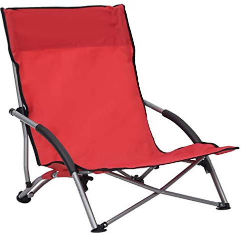 HETFTJN Gartenstühle Modern Gartensessel Outdoor Angelstuhl Balkon Sessel - Klappbare Strandstühle 2 STK. Rot Stoff für Garden Outdoor Balcony Terrassen