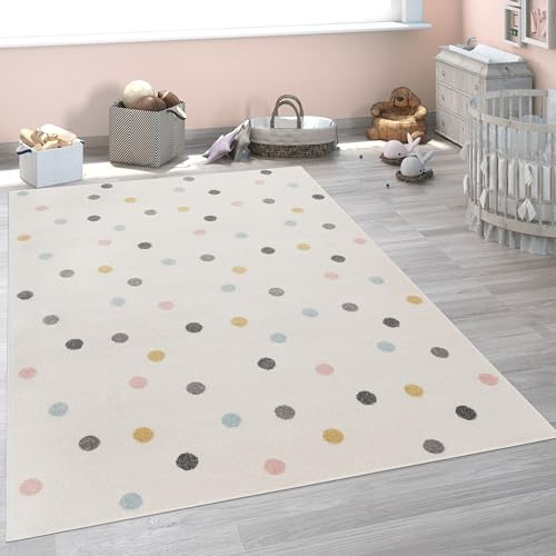 Paco Home Kinderteppich Teppich Kinderzimmer Mädchen Jungs Verschiedene Motive Und Größen, Grösse:200 cm Rund, Farbe:Grau-Beige