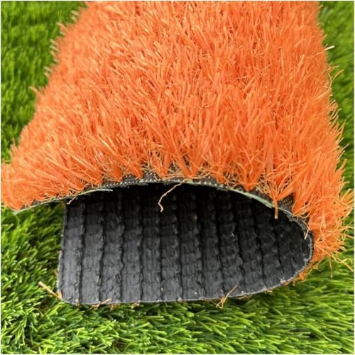 HGOuhK Gazon Vert Artificiel Gazon Artificiel synthétique, Tapis de Gazon découpable extérieur, Faux Tapis de Gazon de 0,98 Pouces d'épaisseur(Orange,19.70X78.80in)