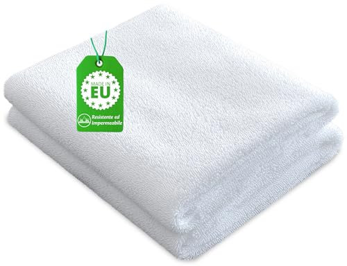 Traversa Letto Impermeabile Coprimaterasso 60x120 cm Cerata in Cotone Protezione Incontinenza Proteggi Materasso Culla Adatto per Anziani Bambini Neonati Adulti Animali Traspirante Lavabile