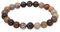 Lebensquelle Plus Kugelarmband | Perlen Armband 8 mm | Hochwertiges Edelsteinarmband | Natur Stein Edelsteinarmband dehnbar (versteinertes Holz)