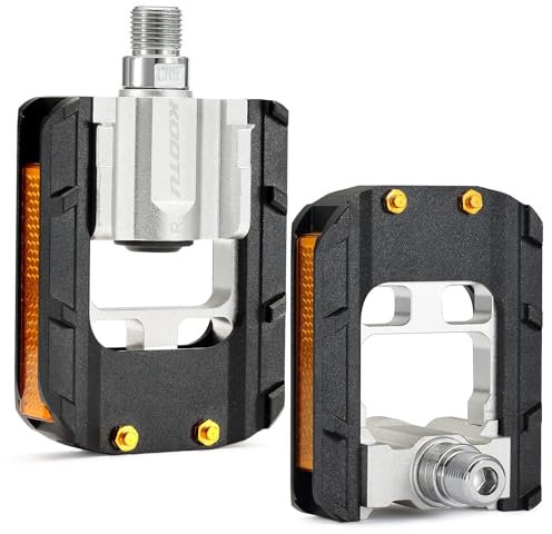 KOOTU Fahrradpedal faltbar Anti-Rutsch und Fahrradpedal Set mit Reflektoren wasserdicht Fahrradpedale für alle Fahrradttypen 9/16 Zoll Klapppedale Universal, Schwarz