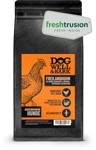 Premium Hundefutter trocken getreidefrei – Alleinfutter mit Freilandhuhn 2 kg für ausgewachsene Hunde – Huhn mit Ingwer, Granatapfel, Grünkohl, Artischocke & Heidelbeere