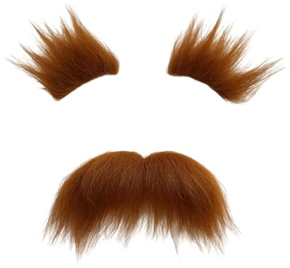 KIRVOS 1pcs Fausses Sourcils De La Moustache,Ensemble de Sourcils de Fausse Barbe,Moustaches Auto-adhésives Costume de Sourcils,Accessoire de Fête, Costume pour Halloween et Cosplay