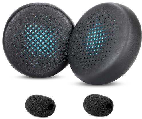 Go Work Ohrpolster, kompatibel mit JLab Go Work/Go Work Gen 2 Wireless Headsets, Ohrpolster mit weichem Protein-Leder, Geräuschisolierung, hochdichter Schaumstoff, Schwarz